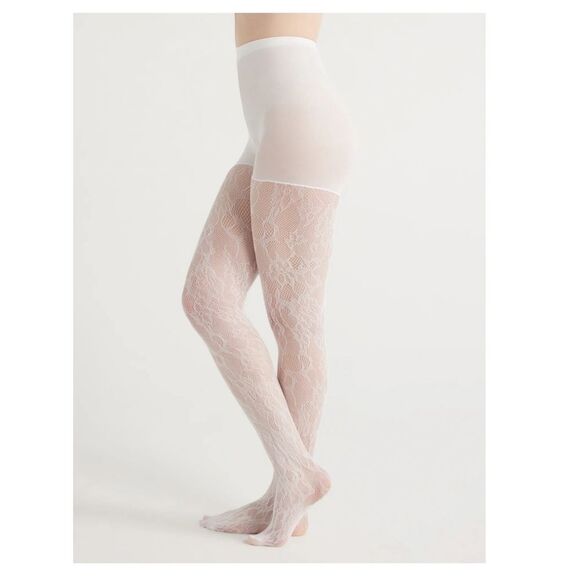 Joyspun Women's Lace and Opaque Tights, 2-Pack, Sizes XXL - Picture 2 of 8